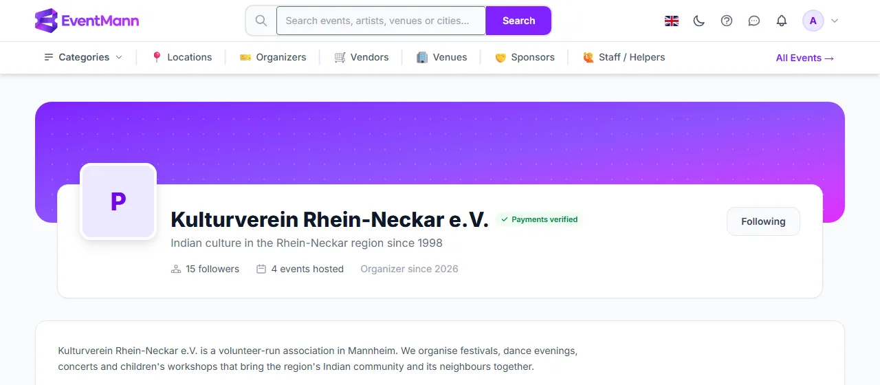 The Follow button for a signed-in visitor